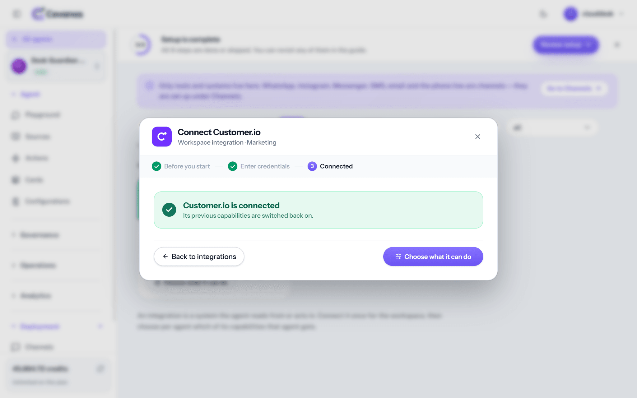 Cevanos: successful connection.