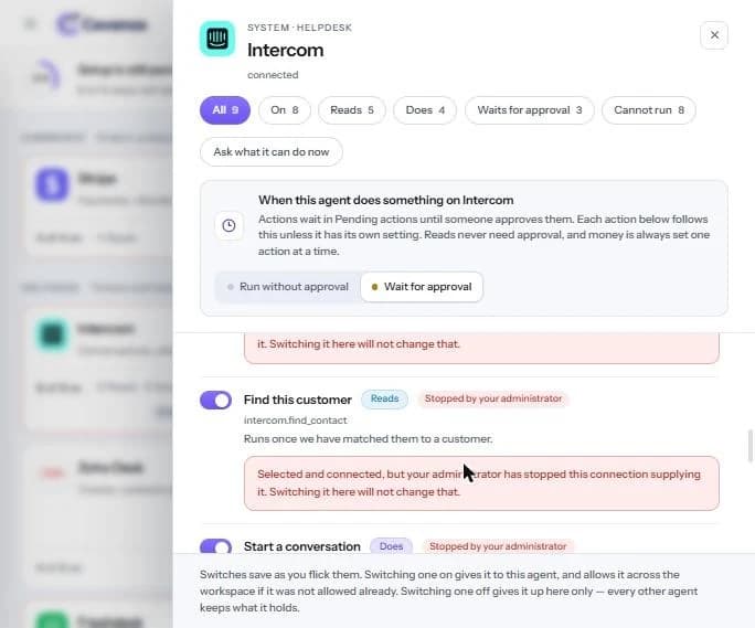 The same message on “Find this customer” and “Start a conversation”.